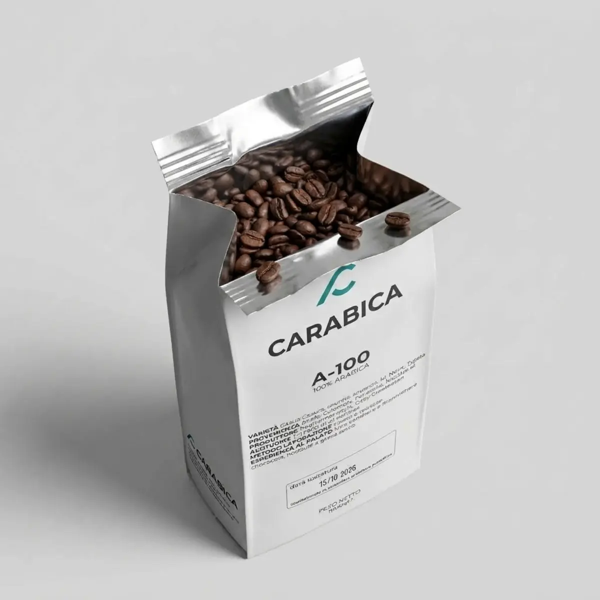 Confezionamento e controllo qualità del caffè tostato.